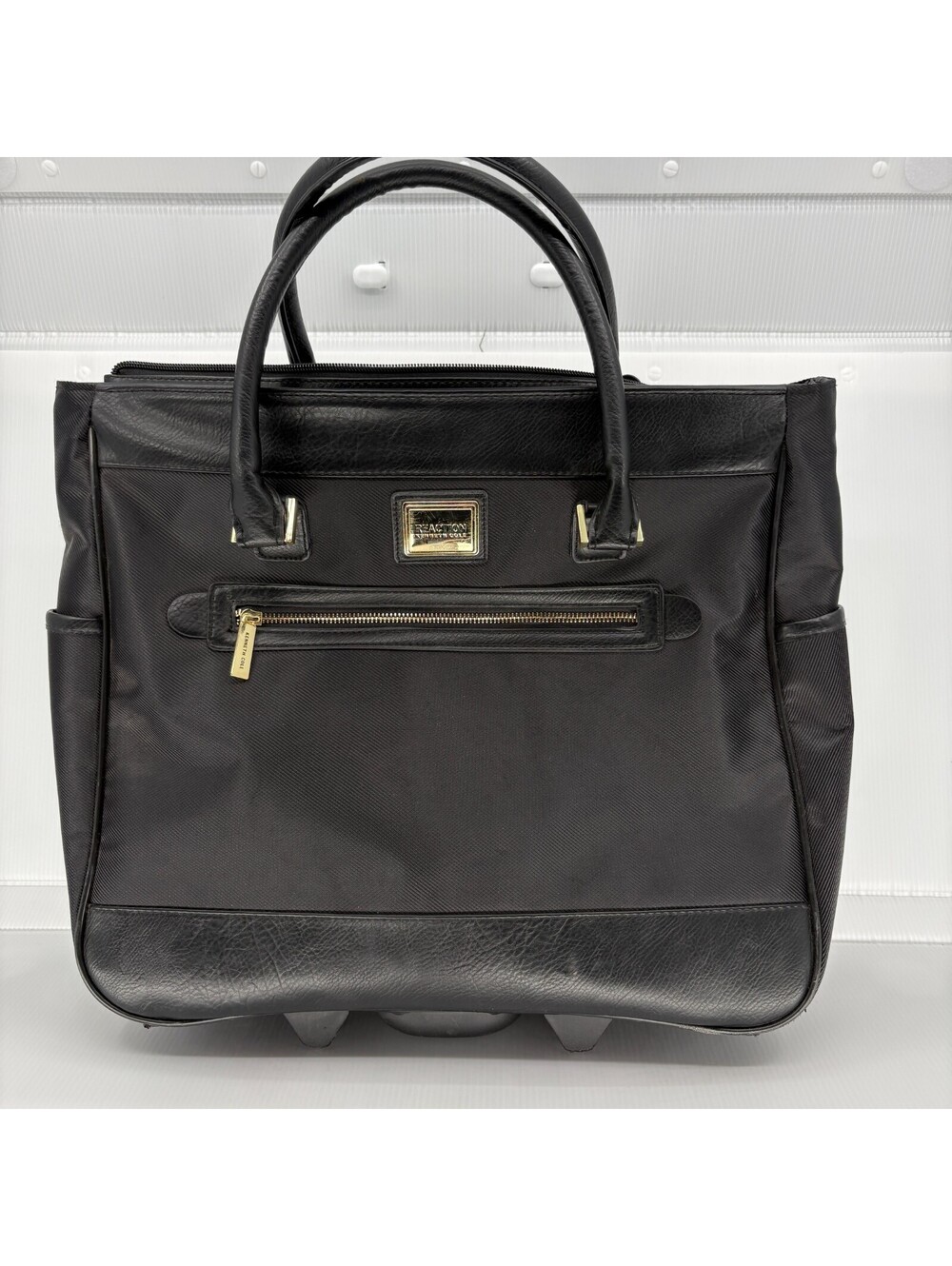 Kenneth Cole Reaction Black Rolling Travel Tote Telescoping Handle Carry On
